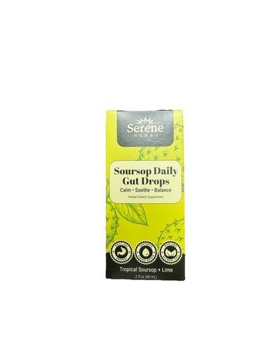 Serene Herbs Soursop Daily Gut Drops or Soursop Bitters Herbal Supplement