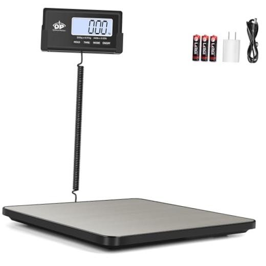 QP Shipping Scale for Packages, 440lb/0.35oz High Accuracy Digital Light Gray