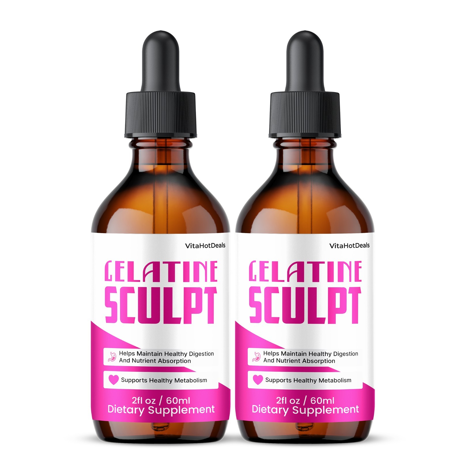 Gelatine Sculpt Drops, Max Strength Formula, GelatineSculpt Supplement (2 pack)