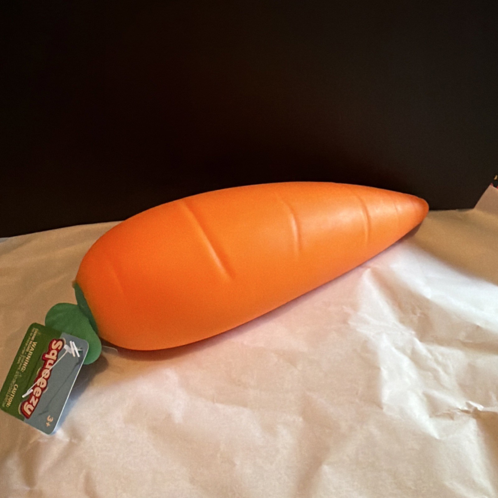 Squeezy Carrot Shaped Tear-Resistant Foam Squeezable Stress Reliever Toy