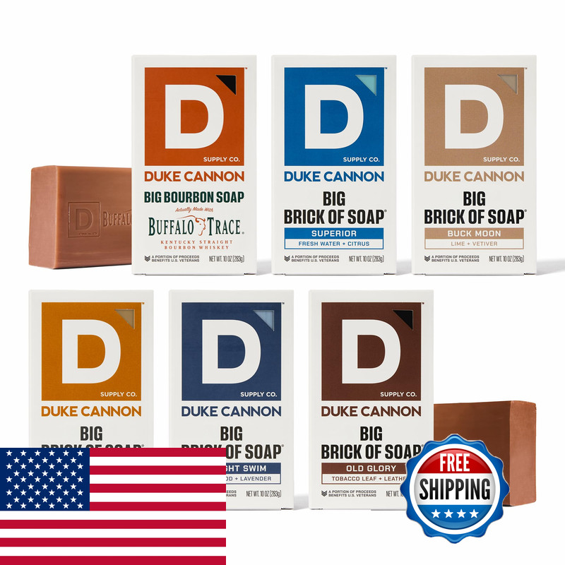 Duke Cannon Supply Co. Extra Large Soap Bar Bundle 6 Pack Variety All Skin