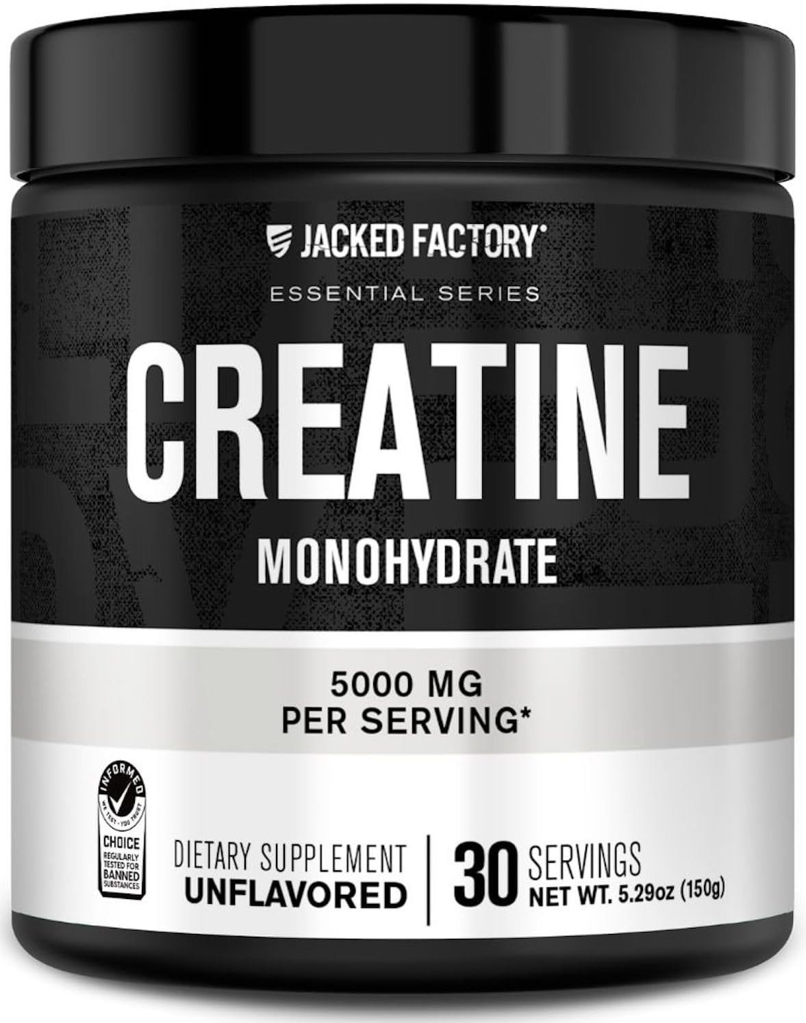 Jacked Factory Creatine Monohydrate Powder 150g – 5g Daily Creatine Supplement f