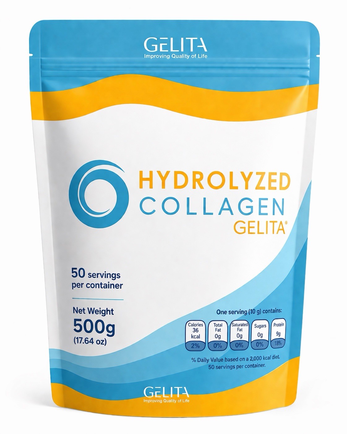 Gelita Hydrolyzed Collagen Powder German 500g Unflavored Dietary Supplement