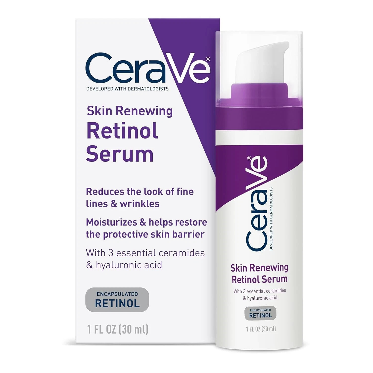 Cerave Skin Renewing Retinol Serum Encapsulated Retinol 1 Oz Exp: 10/26
