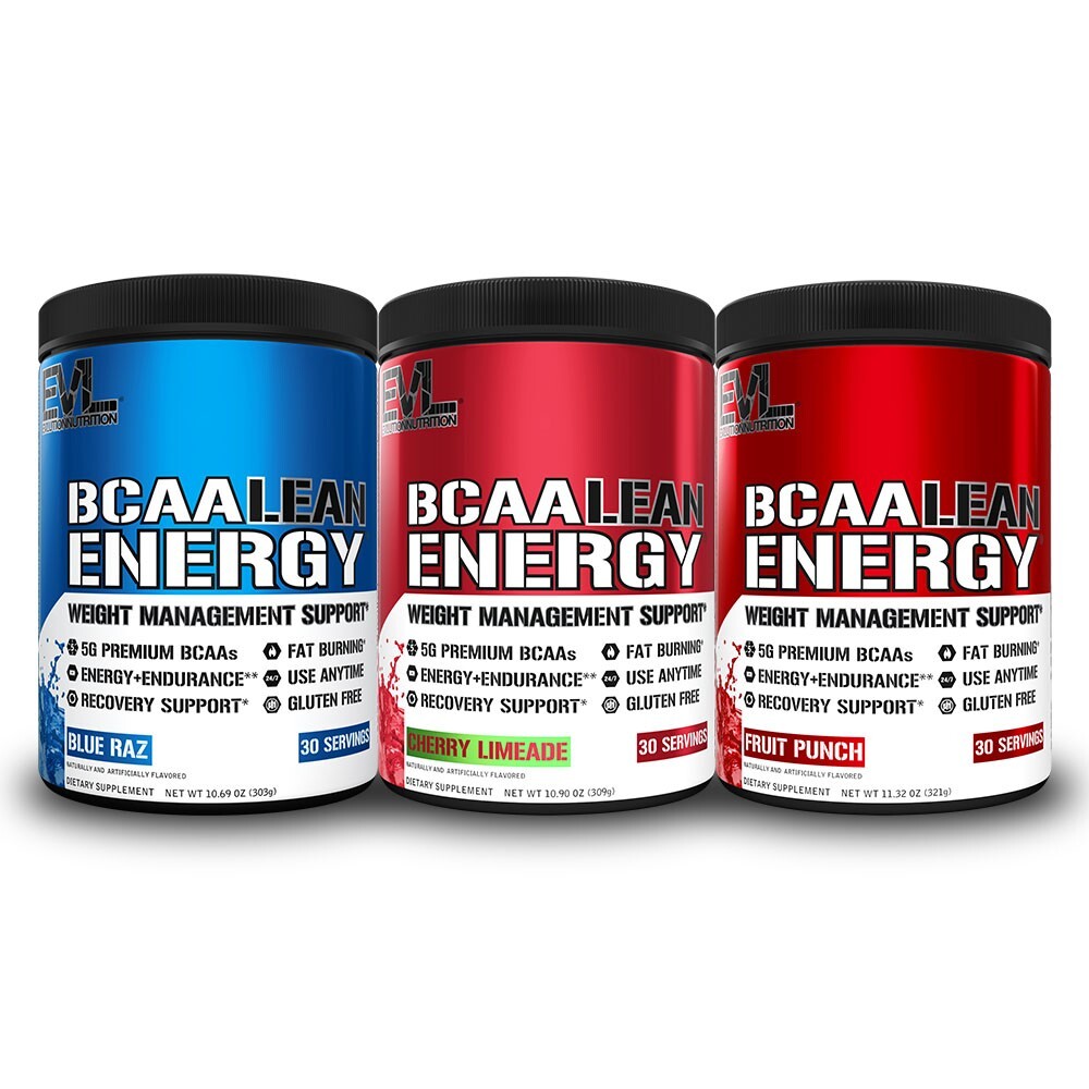 EVL BCAA Lean Energy – Weight Management Support – 30 Servings – All Flavors