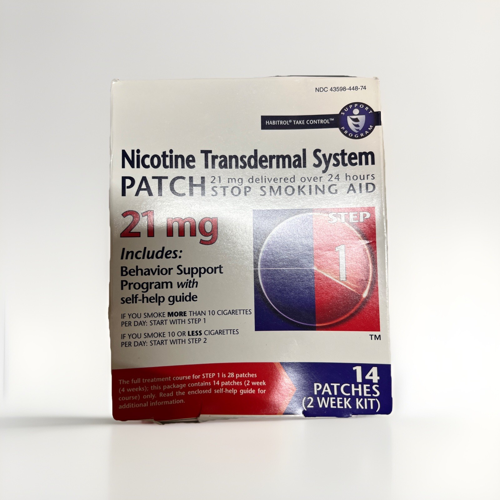 Nicotine Patches 21mg – Step 1 – Quit Smoking Aid – 14 Count Transdermal