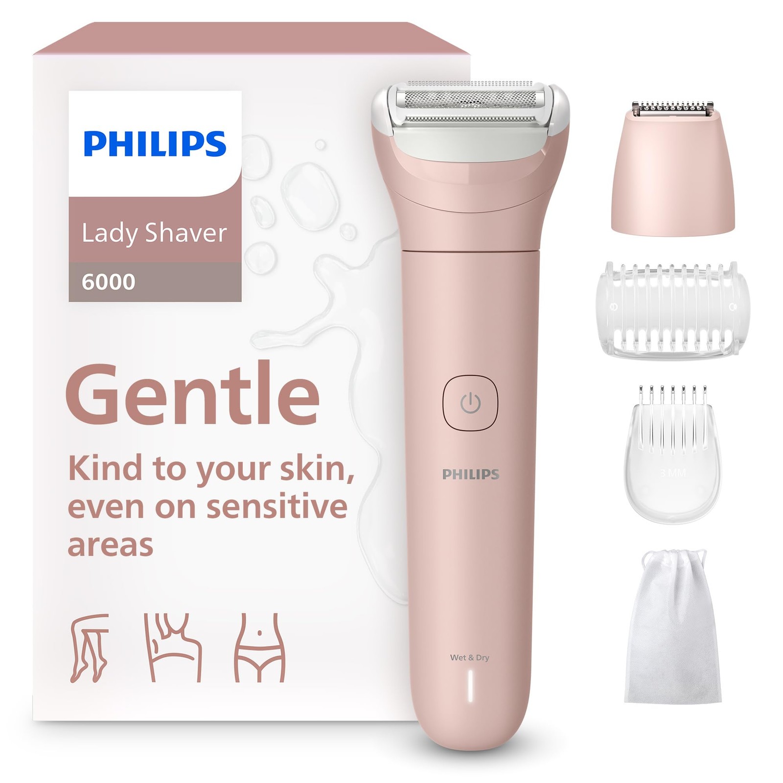 Electric Shaver Cordless Wet & Dry 3 Blade Shaving System Philips Lady Series