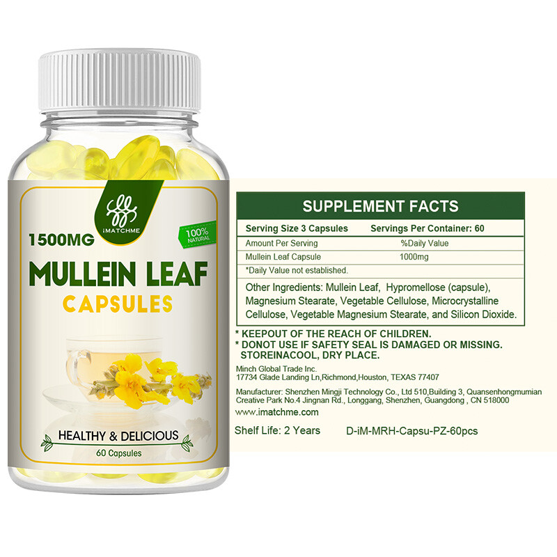 Mullein Leaf Gummies/ Capsule For Lung Cleanse Detox Herbal Dietary Supplement