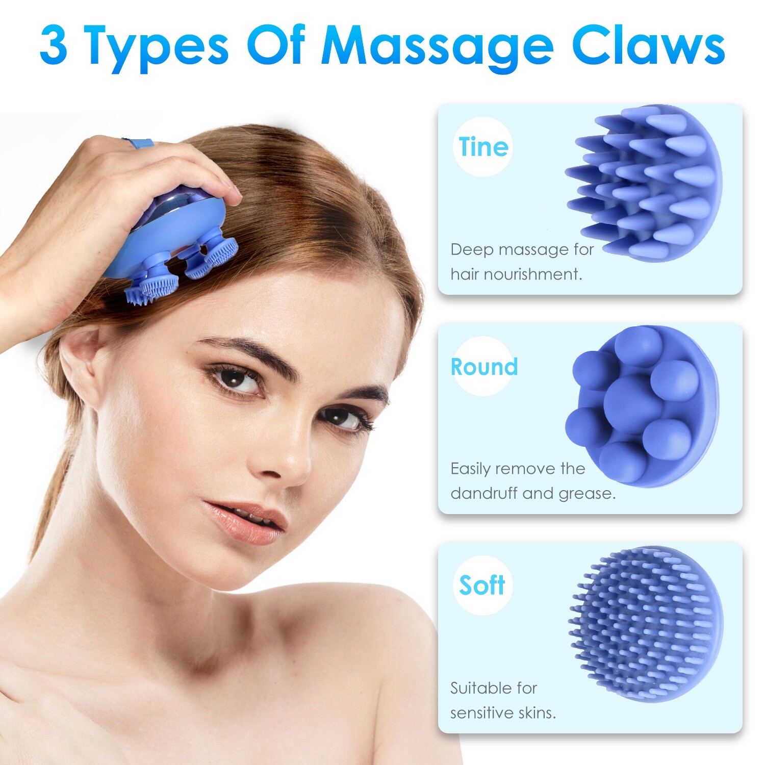 Full Body Head Massage Handheld Portable Electric Scalp Massager for Hair Growth