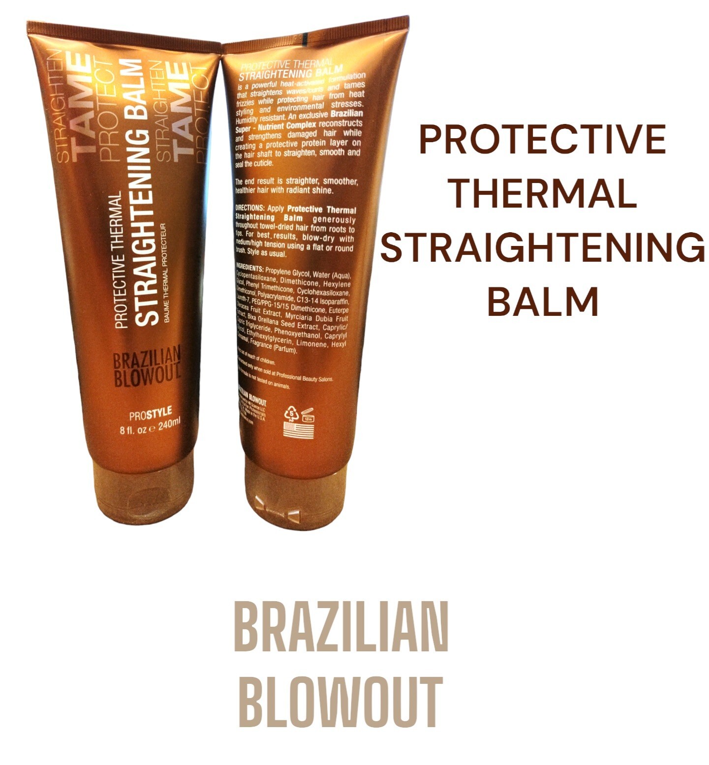 Brazilian Blowout Thermal – STRAIGHTENING – Balm Protecteur 8 oz NEW PACKAGING
