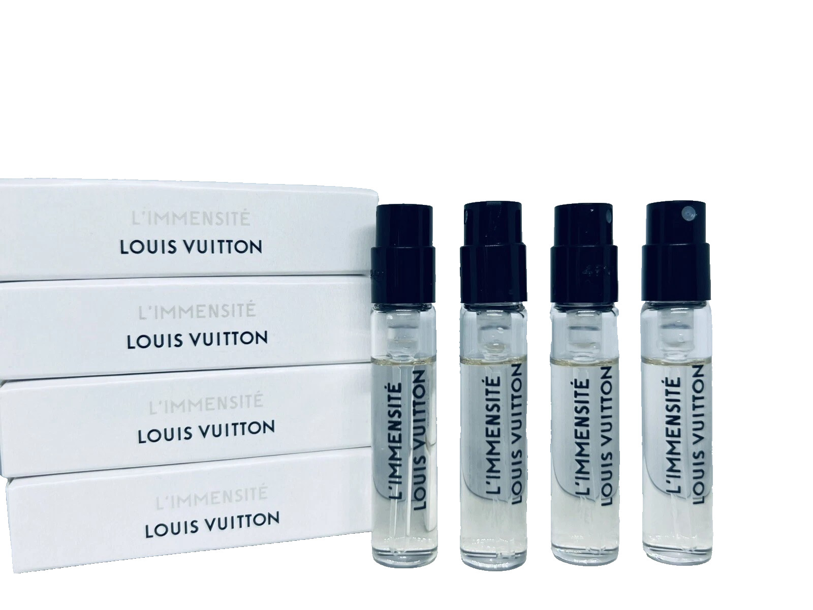 4 X LOUIS VUITTON L’IMMENSITÉ EAU DE PARFUM SAMPLE SPRAY 2ML/0.06OZ NEW IN BOX