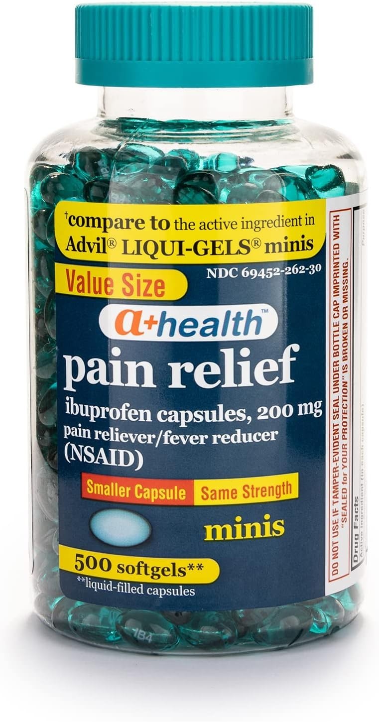 Mini Ibuprofen 200mg Softgels – Easier Swallow, Fast Relief (500 Count)