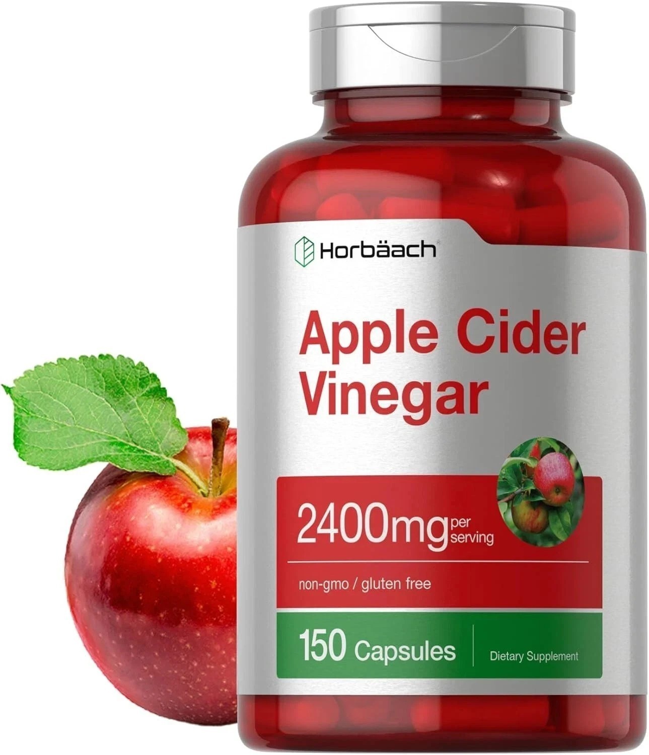 Apple Cider Vinegar Capsules | 2400mg | 150 Count | Non-GMO |