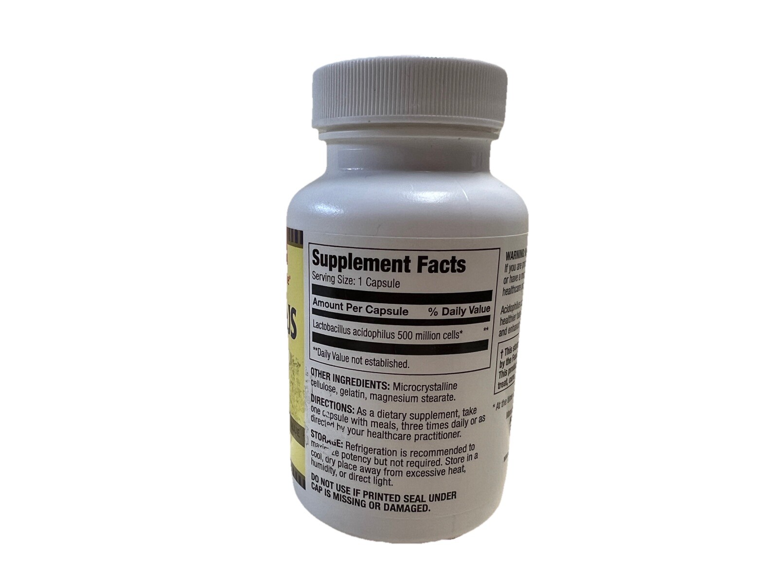 Optimum Acidophilus Lactobacilli Capsules, 100ct ~NEW & SEALED~ Exp 07/2025