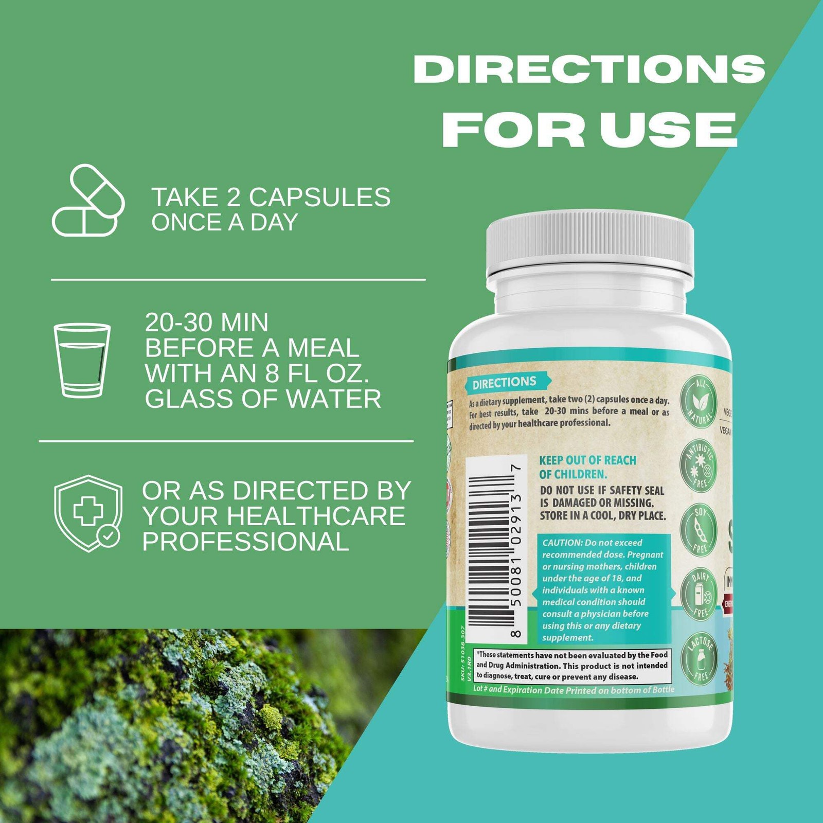Sea Moss Supplement w/ Bladderwrack & Burdock Root
