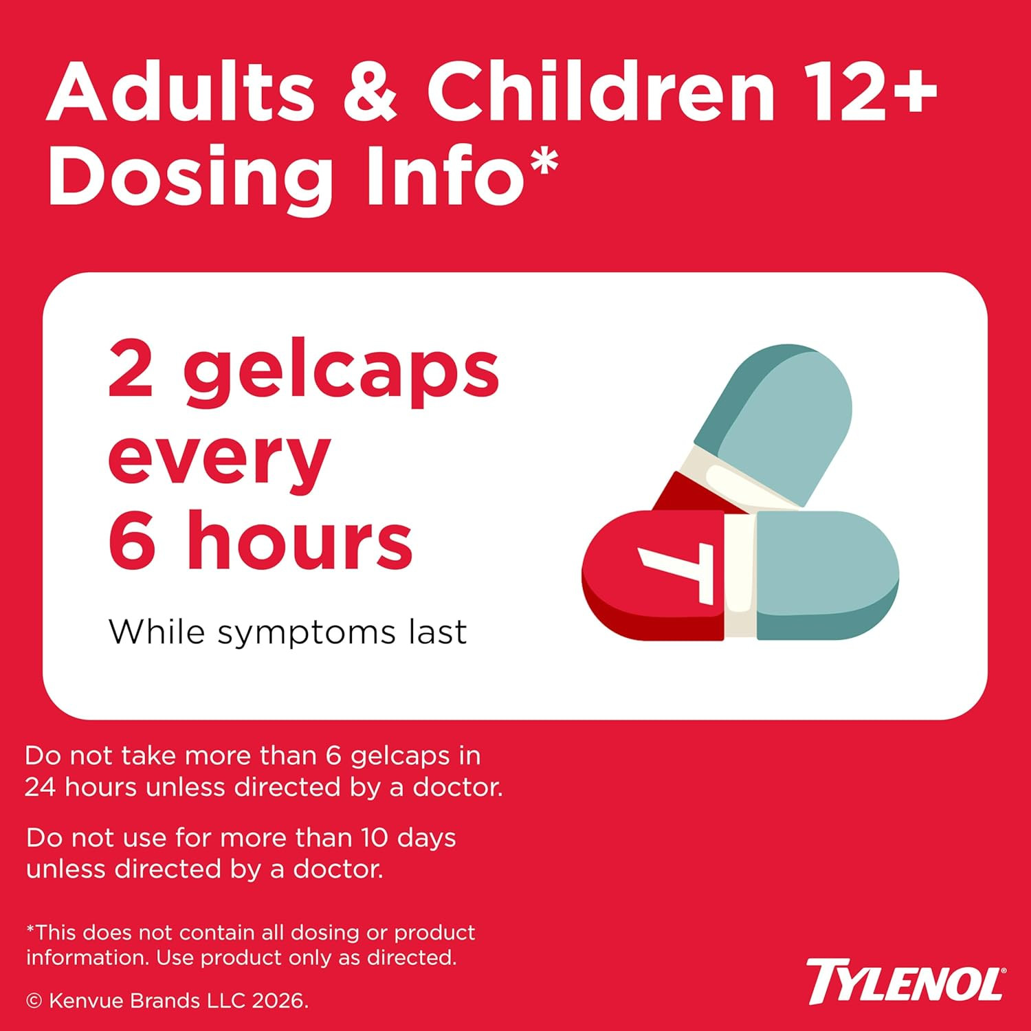 Tylenol Rapid Release Extra Strength Gelcaps, Acetaminophen 500 Mg per Gel, Lase