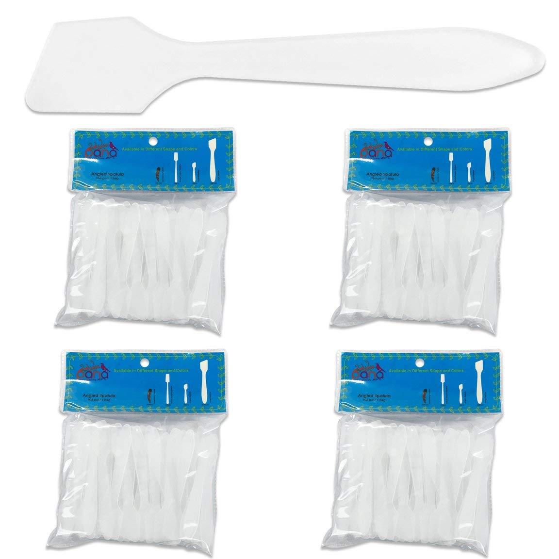 400pcs Pana Angled High Quality Cosmetic Makeup Plastic Spatula Scoop – White