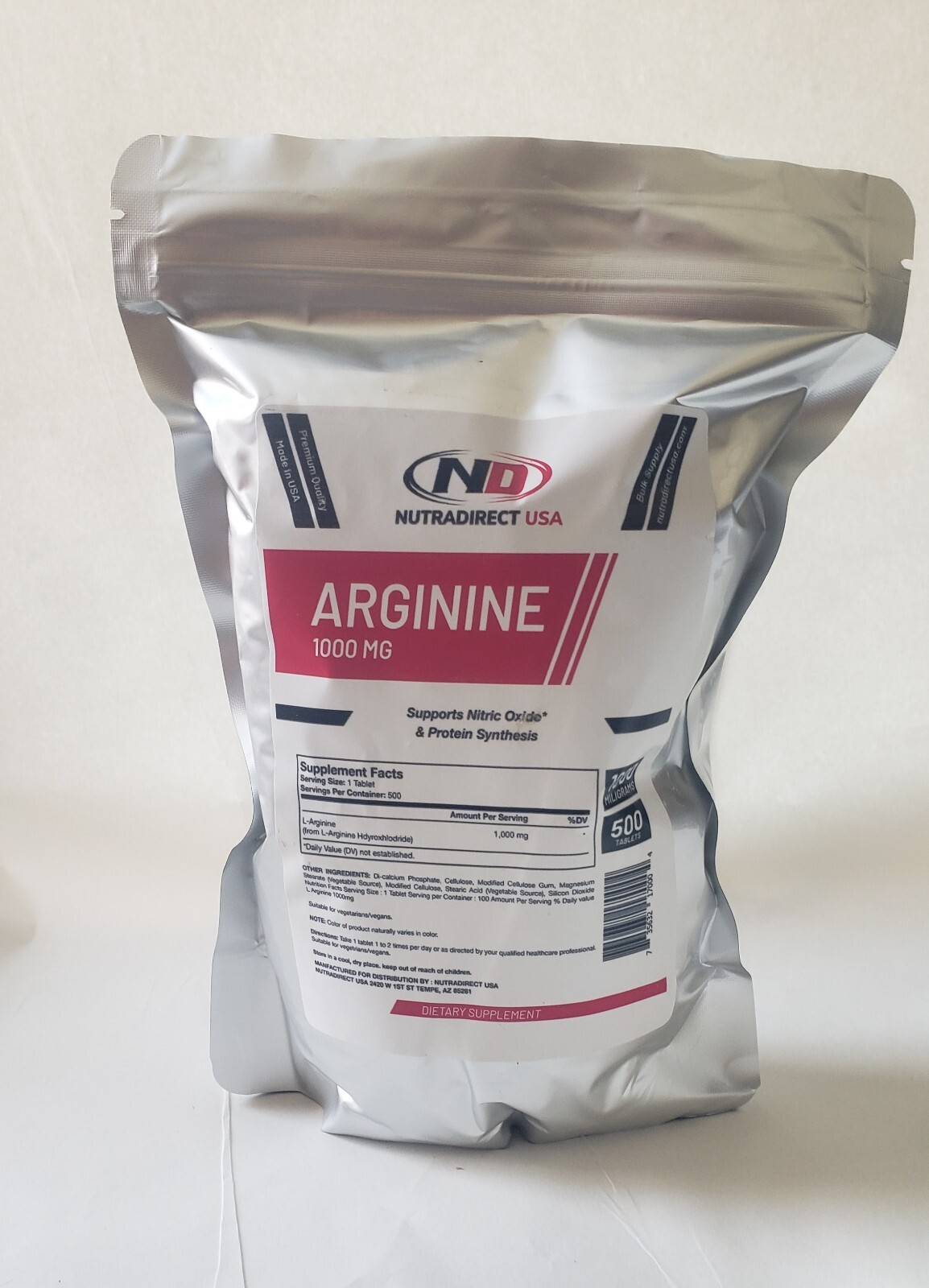 Arginine 1000mg Tablets – 500 Tablets EXP: APRIL 2026 Prompt Shipping!