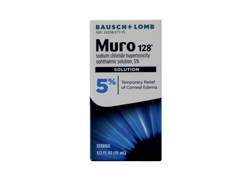 Bausch + Lomb Muro 128 5% Ophthalmic Solution (0.5oz), {Exp:11/2028+}