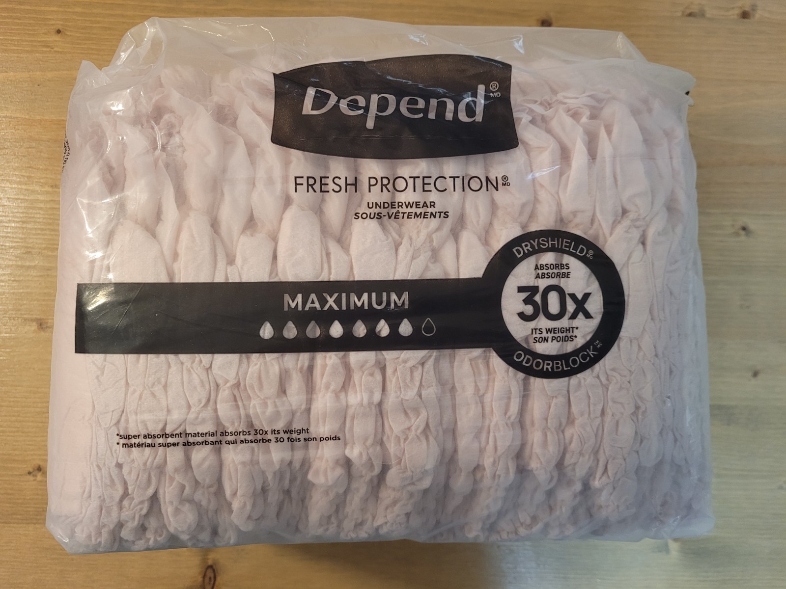 Depends Adult Diapers Maximum Absorbency-Size Unknown -1 Package