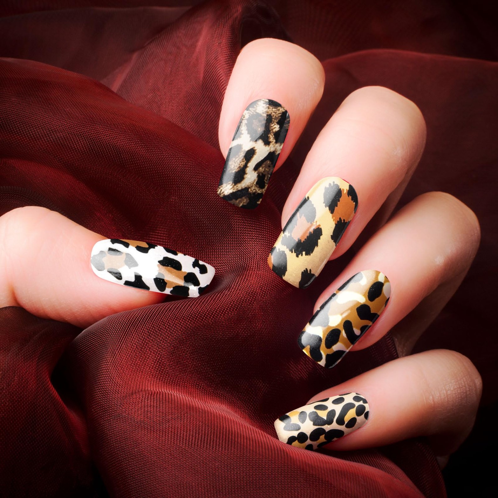 10 Pcs Print Leopard Nail Art Transfer Stickers, Leopard-print 1 (10 Sheets)