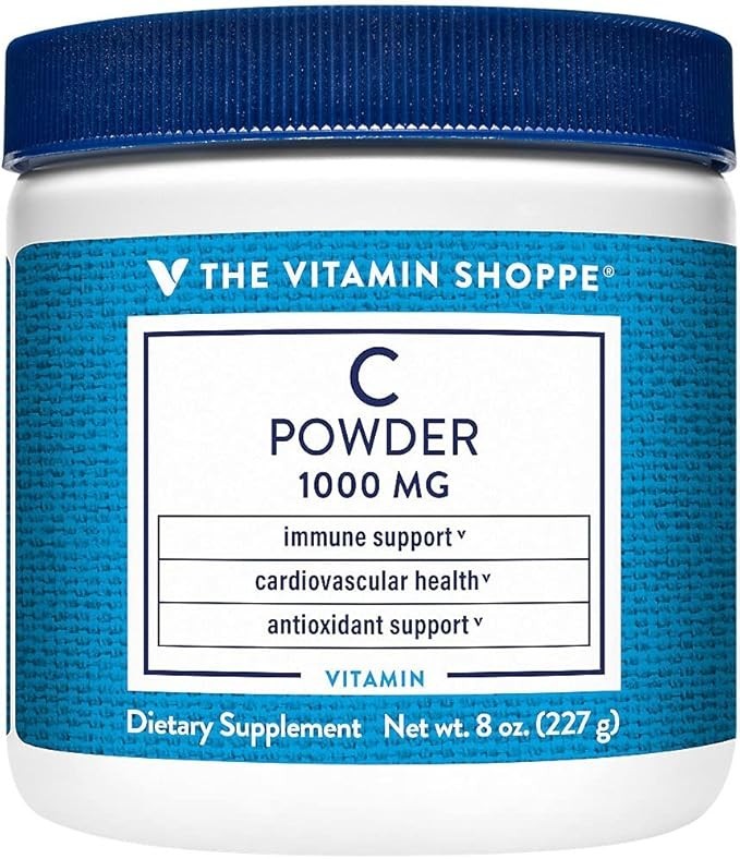 The Vitamin Shoppe C Powder 1000 mg 8 Oz 226 Servings Immune Cardiovascular