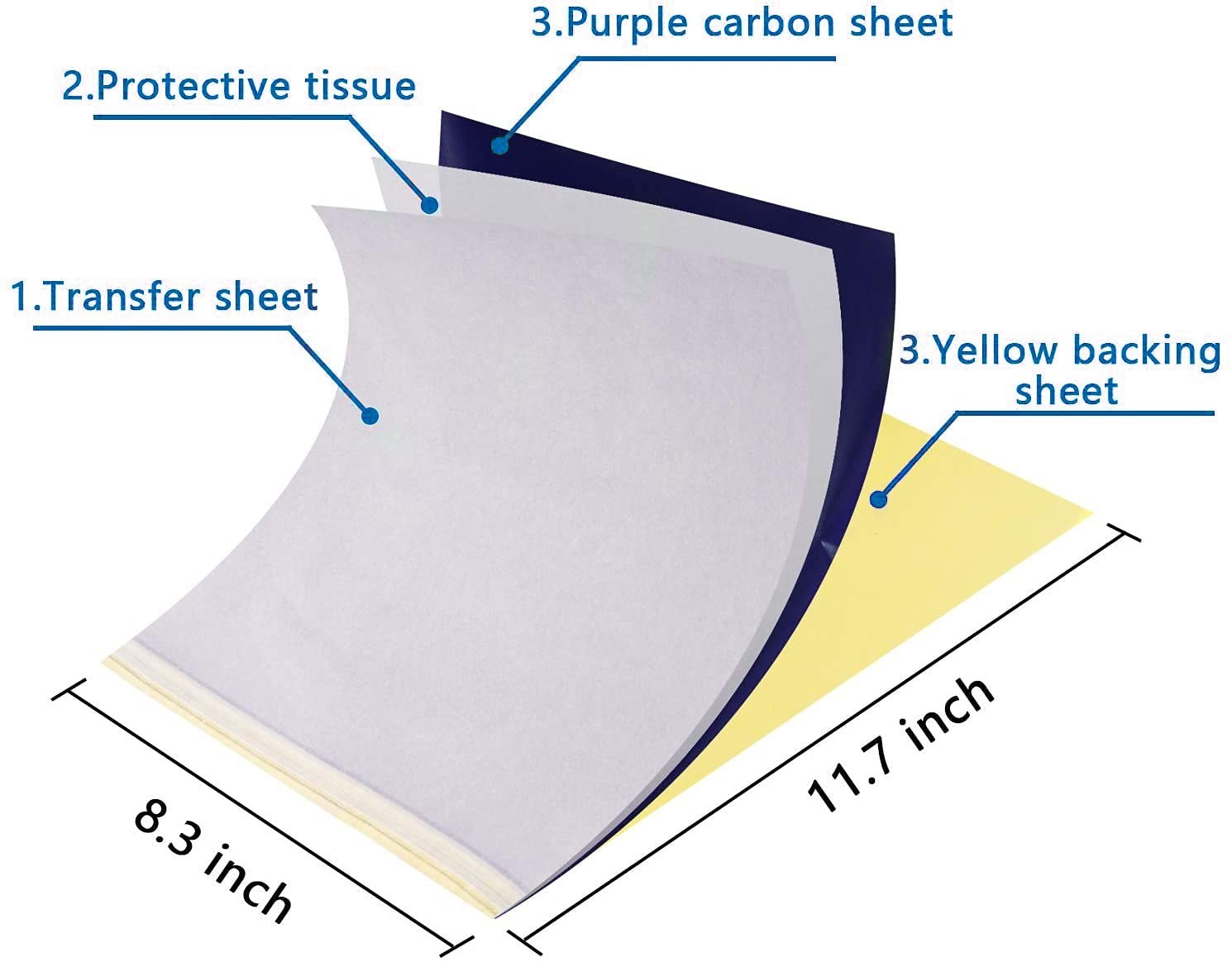 100 sheet Tattoo Transfer Paper Stencil Carbon Thermal Tracing Hectograph