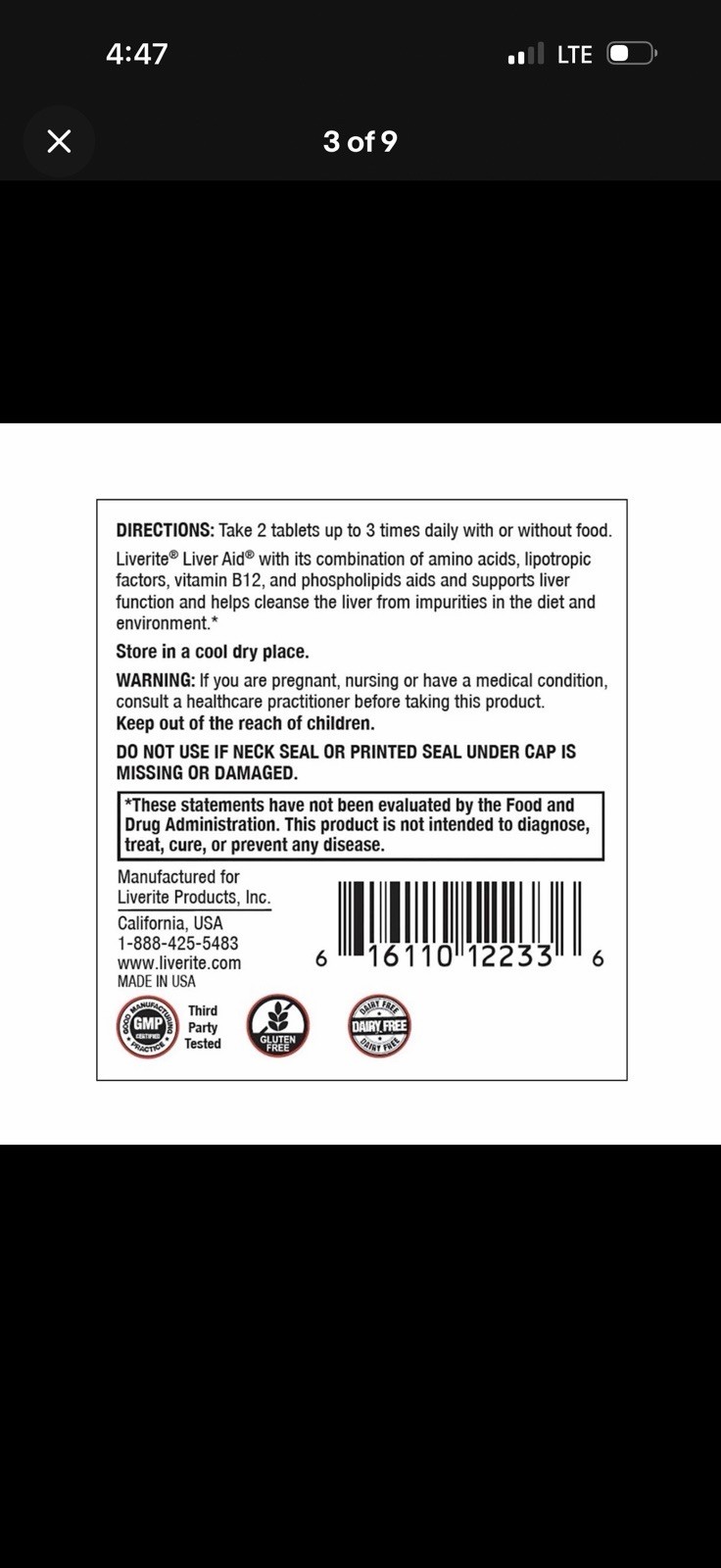 LIVERITE LIVER AID 2-Pack 120 Tablets (Total 240ct) LIVER SUPPORT & CLEANSER NEW
