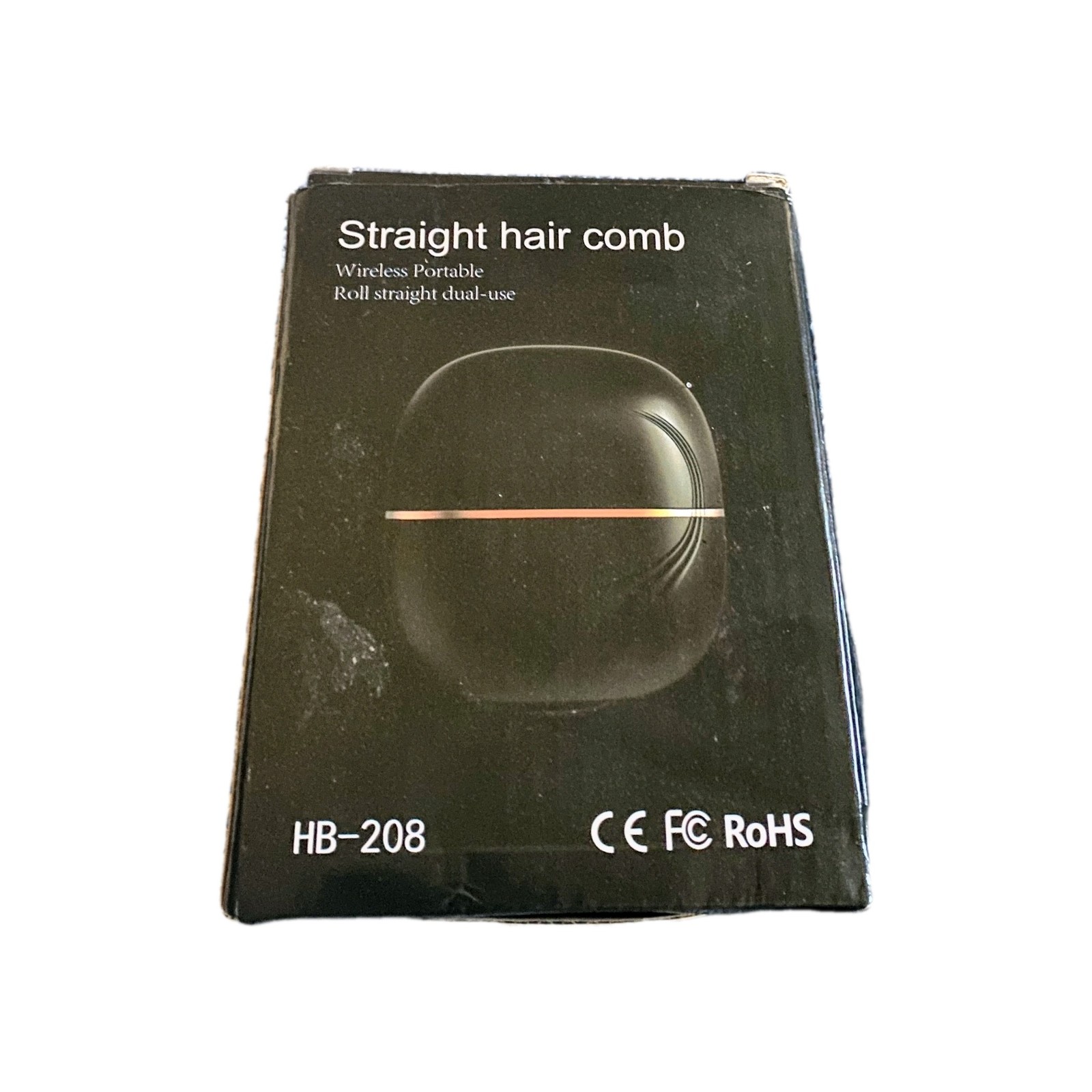 Wireless Portable Hair Straightener Comb Black 25W Model HB-208