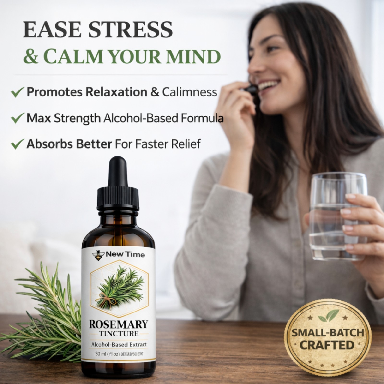 Rosemary Tincture Extract Focus Memory Brain Support Herbal Drops 30ml (1 fl oz)