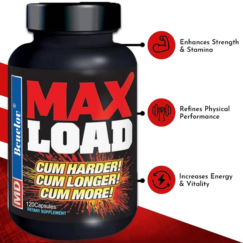 Max Load Supplement Strength Stamina Performance Booster Fitness 120 Capsules