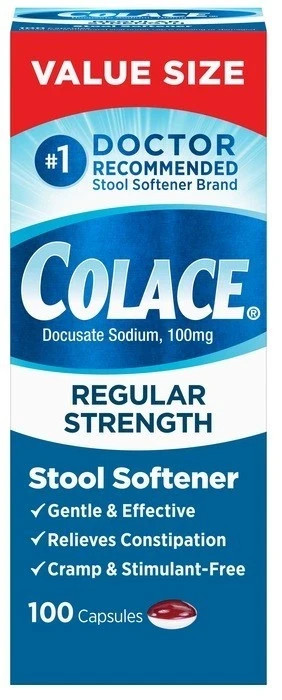 Colace 100mg Nausea Treatment Capsule – 100 Count EXP 05/2026+