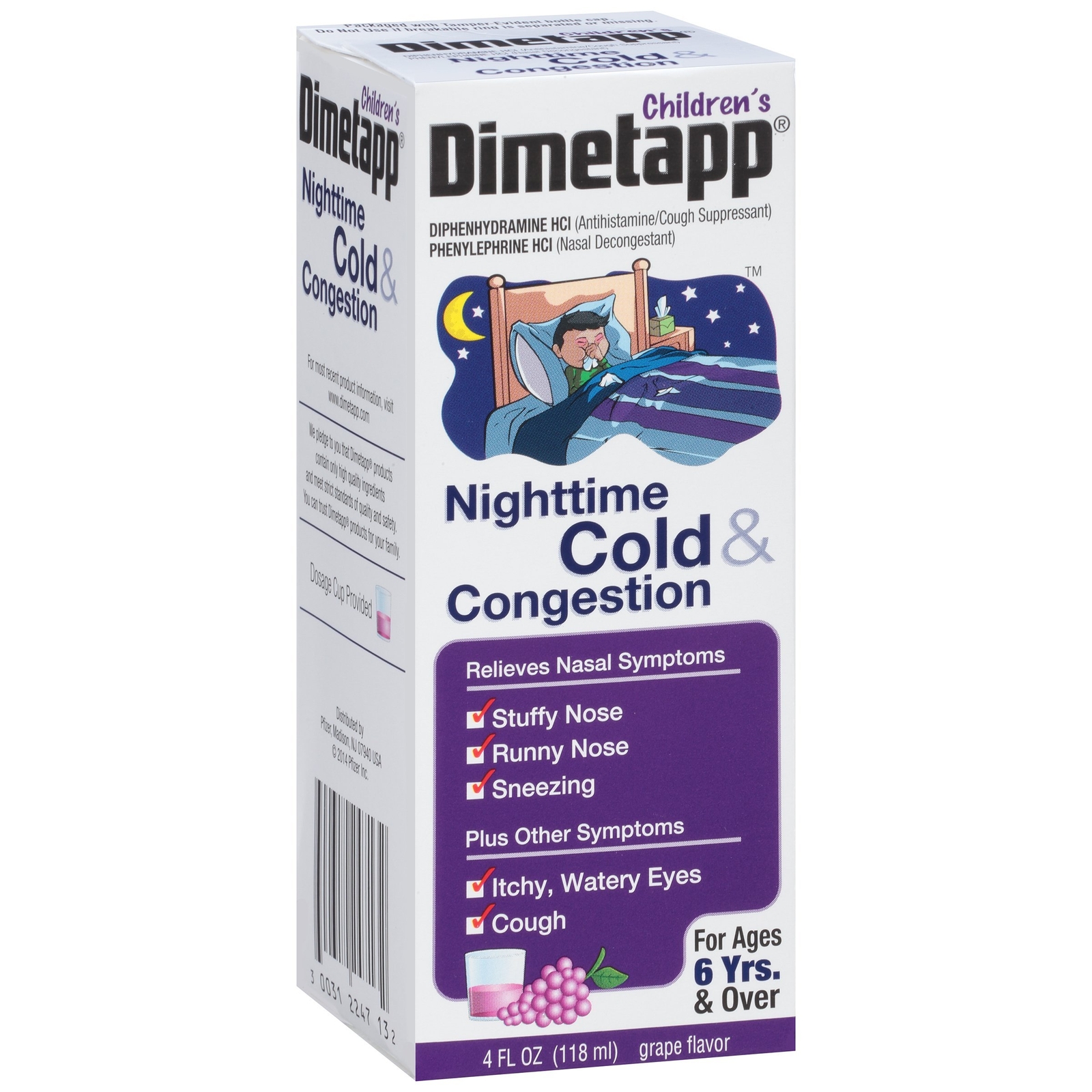 Children’s Dimetapp Nighttime Cold & Congestion -Stuffy Nose, Runny Nose,