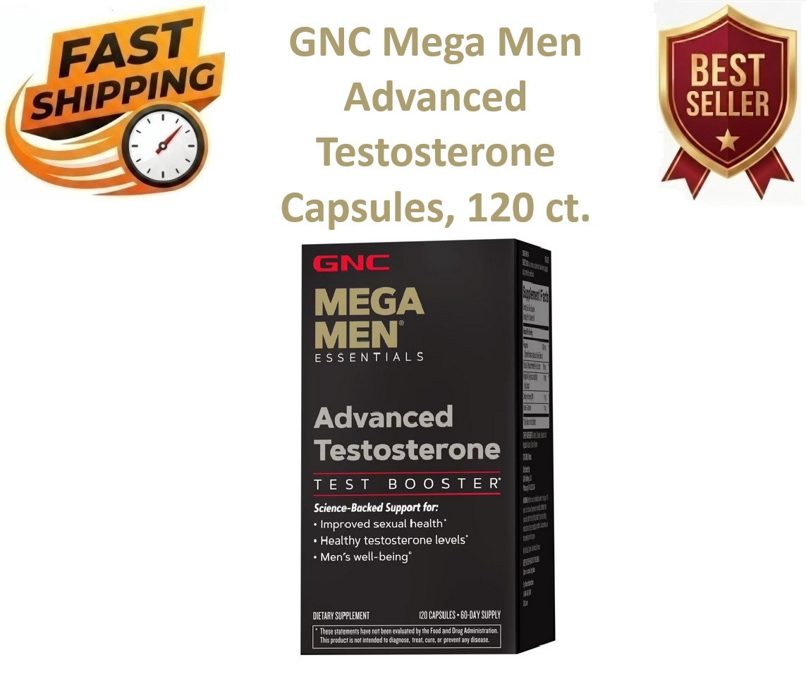 GNC Mega Men Advanced Testosterone Booster, 120 Capsules Exp 12/2027