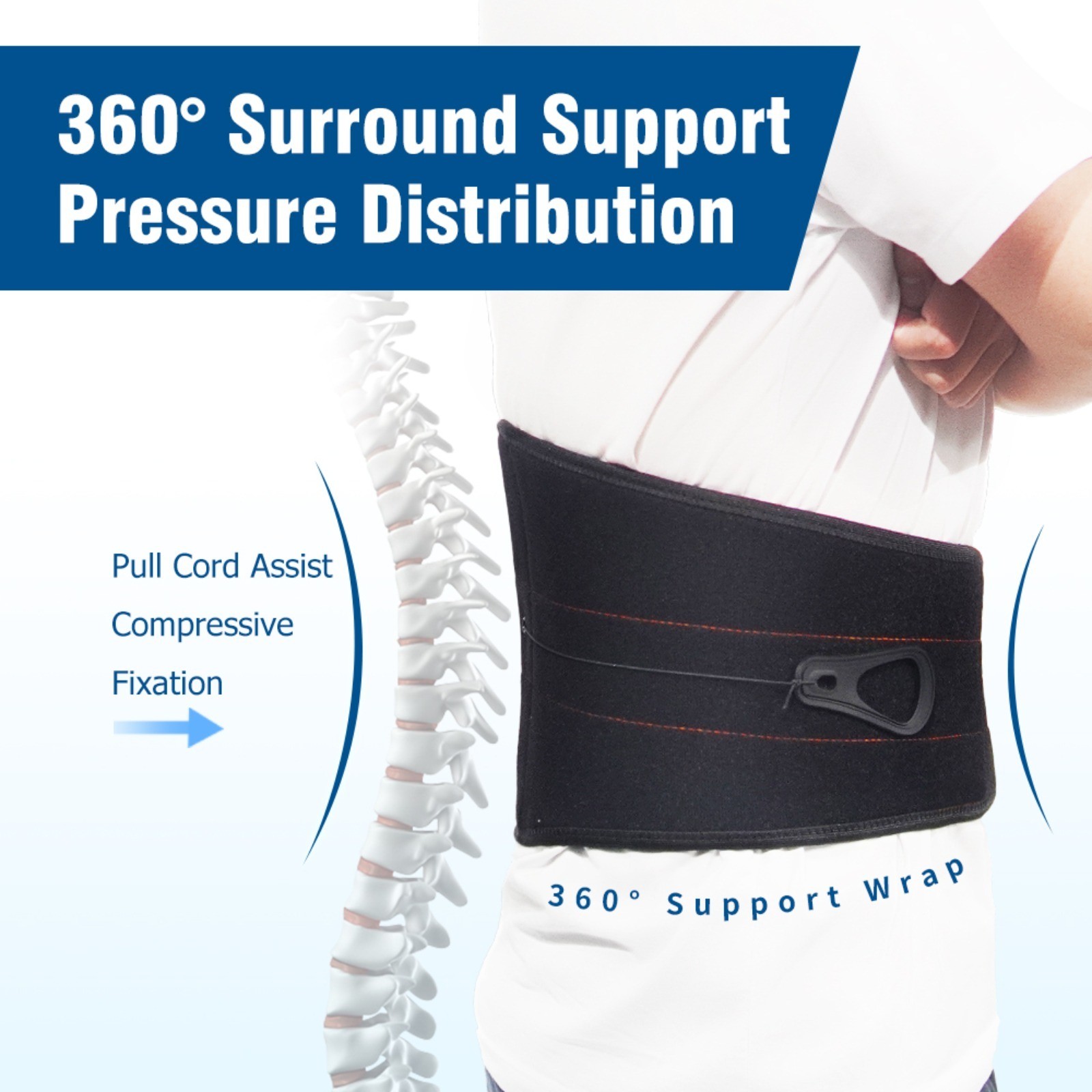Adjustable Unisex Lumbar Back Support Belt Breathable Waist Brace for Gym Fitnes