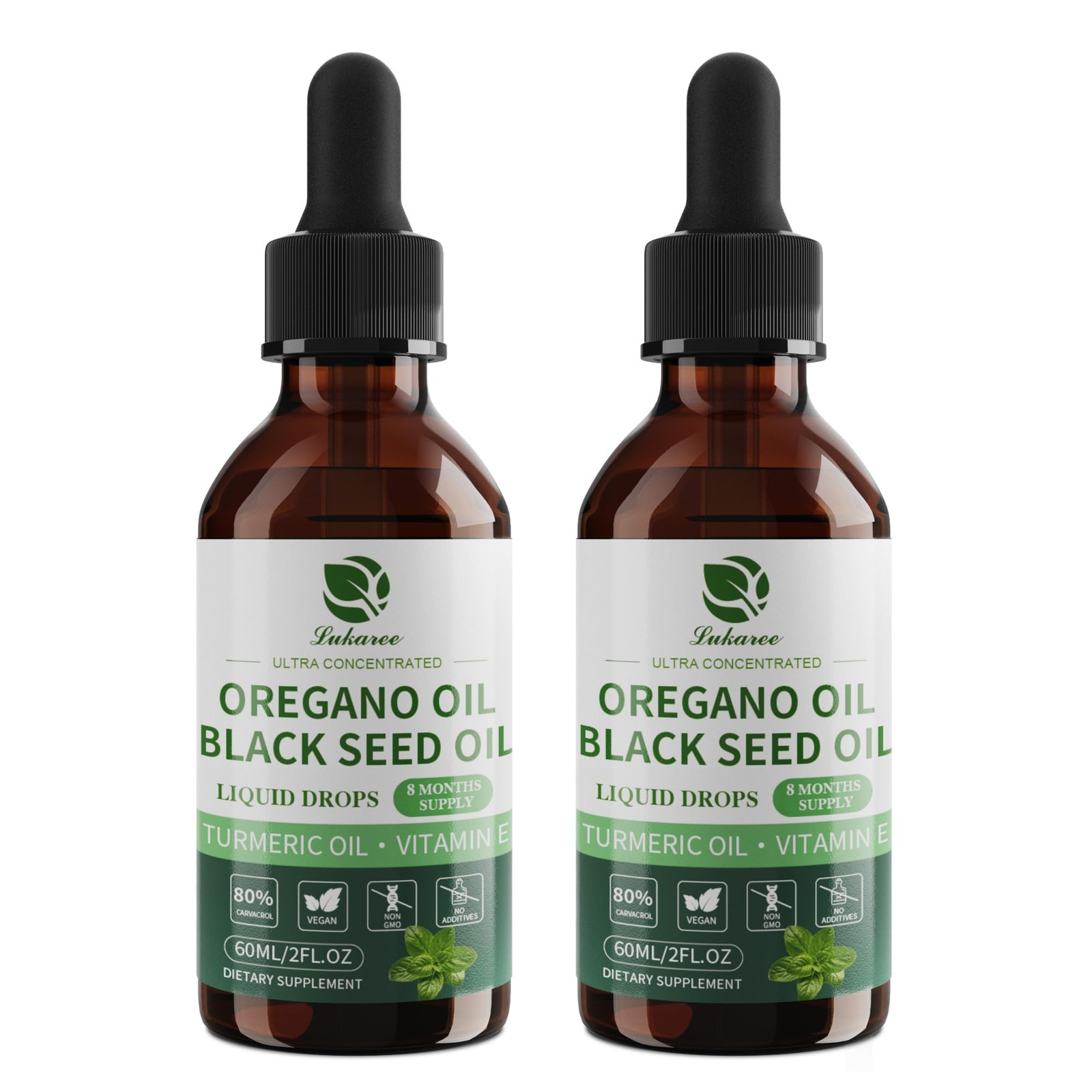 Lukaree Oil Of Oregano Drops Black Seed Oil Turmeric Oil Vitamin E Olive Oil