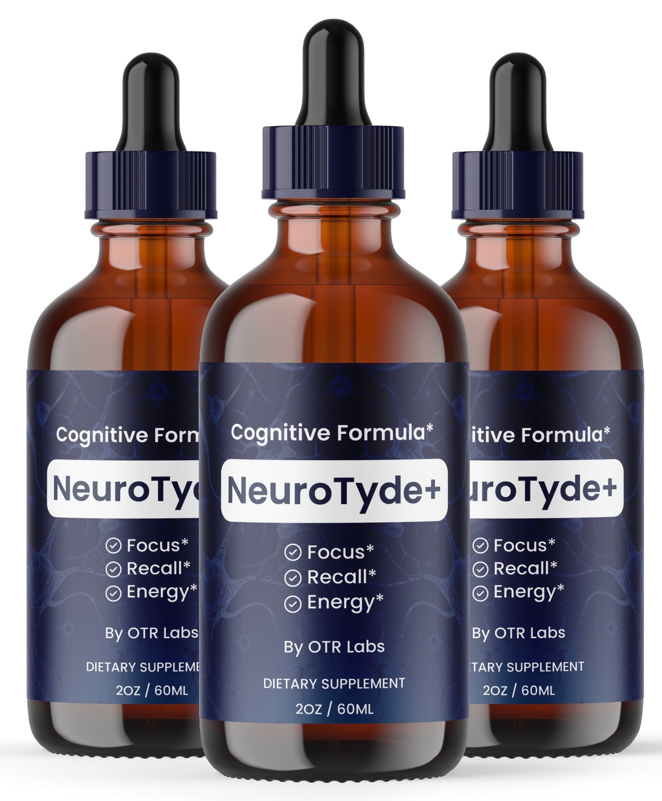 NeuroTyde Drops, Neuro Tyde Liquid Supplement for Brain Focus & Memory – 3 Pack