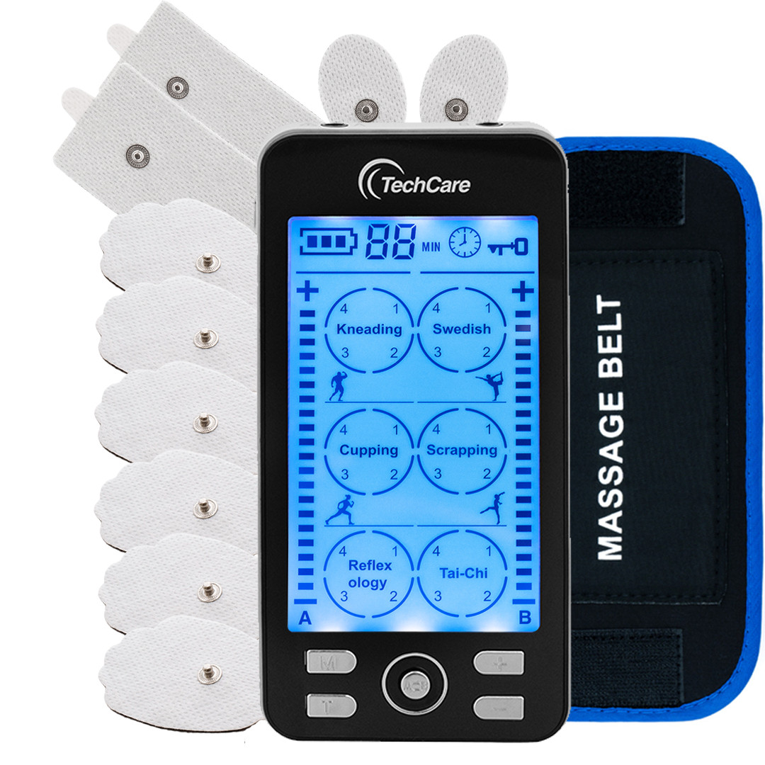 Tens Unit Muscle Stimulator 24 Modes Rechargeable Device With Massager Belt