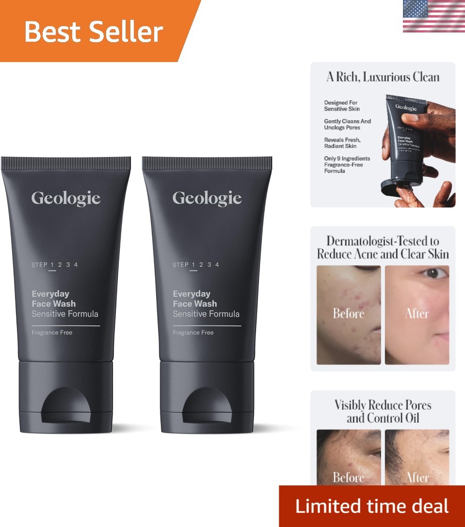 Daily Face Wash for Sensitive Skin | Fragrance-Free Facial Cleanser for Men &…