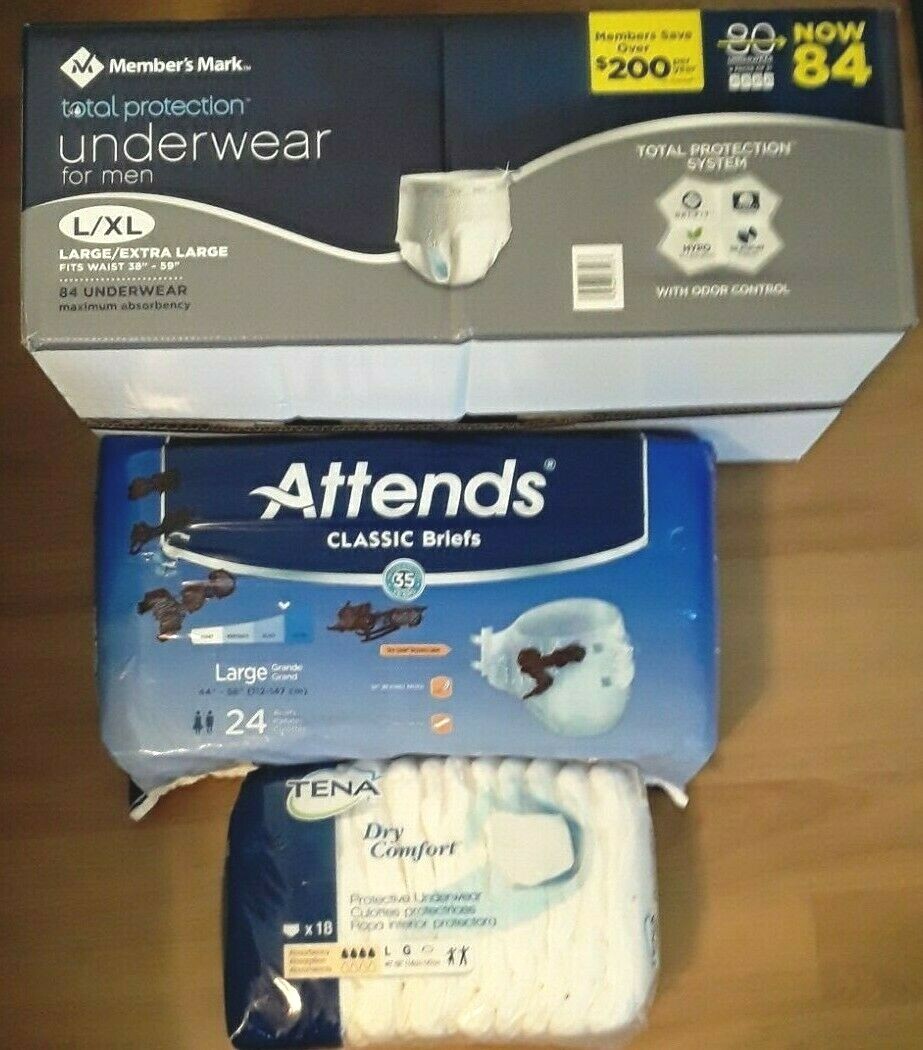 Disposable Men & Unisex Adult Protective Underwear Lot #1 Sz L/XL Fits 38″-58″