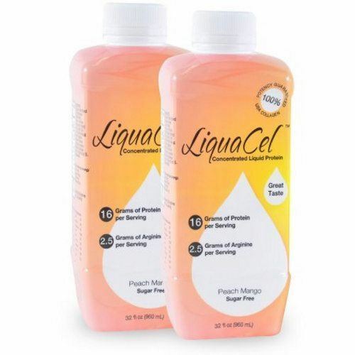 Oral Protein Supplement LiquaCel Peach Mango Flavor 32