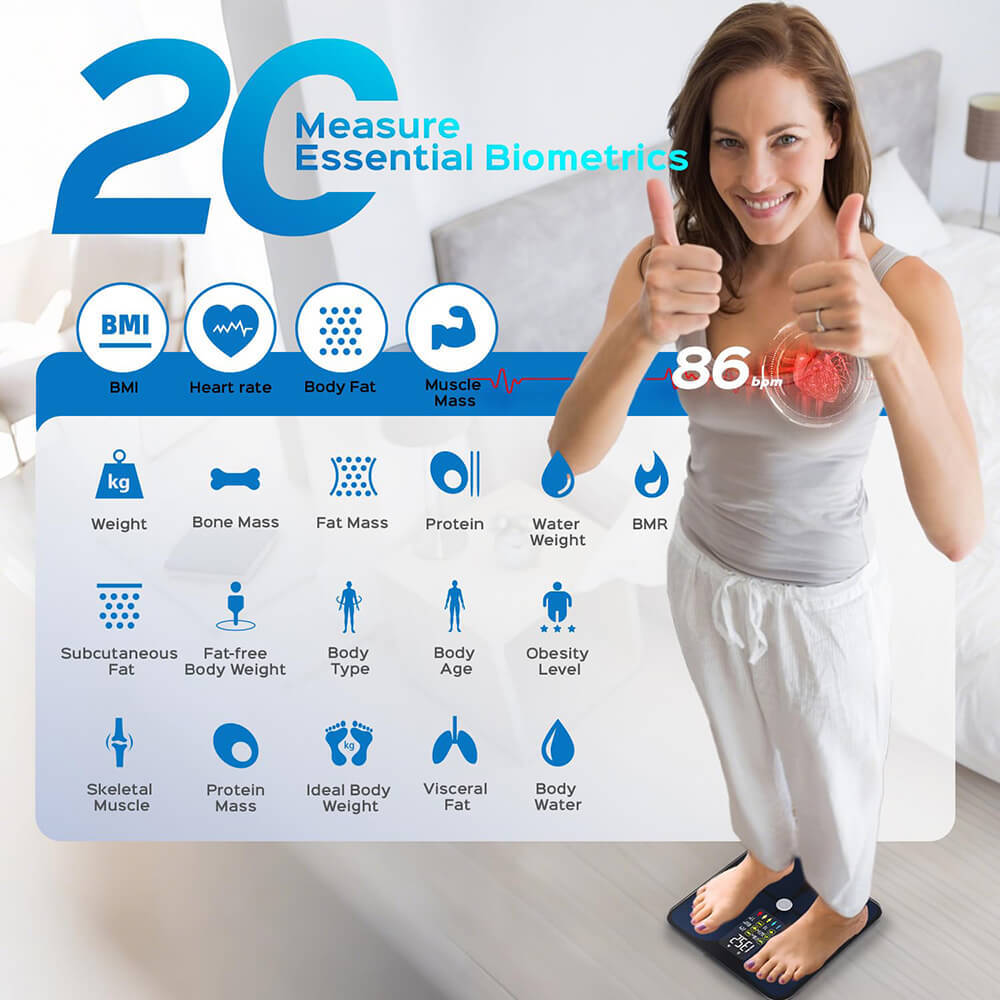 Lepulse Smart Scale Weight Body Digital Bathroom Scale Bluetooth Body Fat Scale