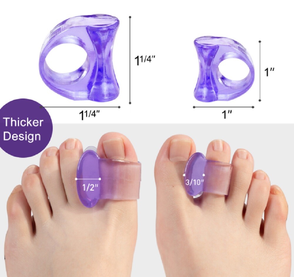 4 Pairs Gel Toe Separators Toe Spacers Reusable Foot Care Set