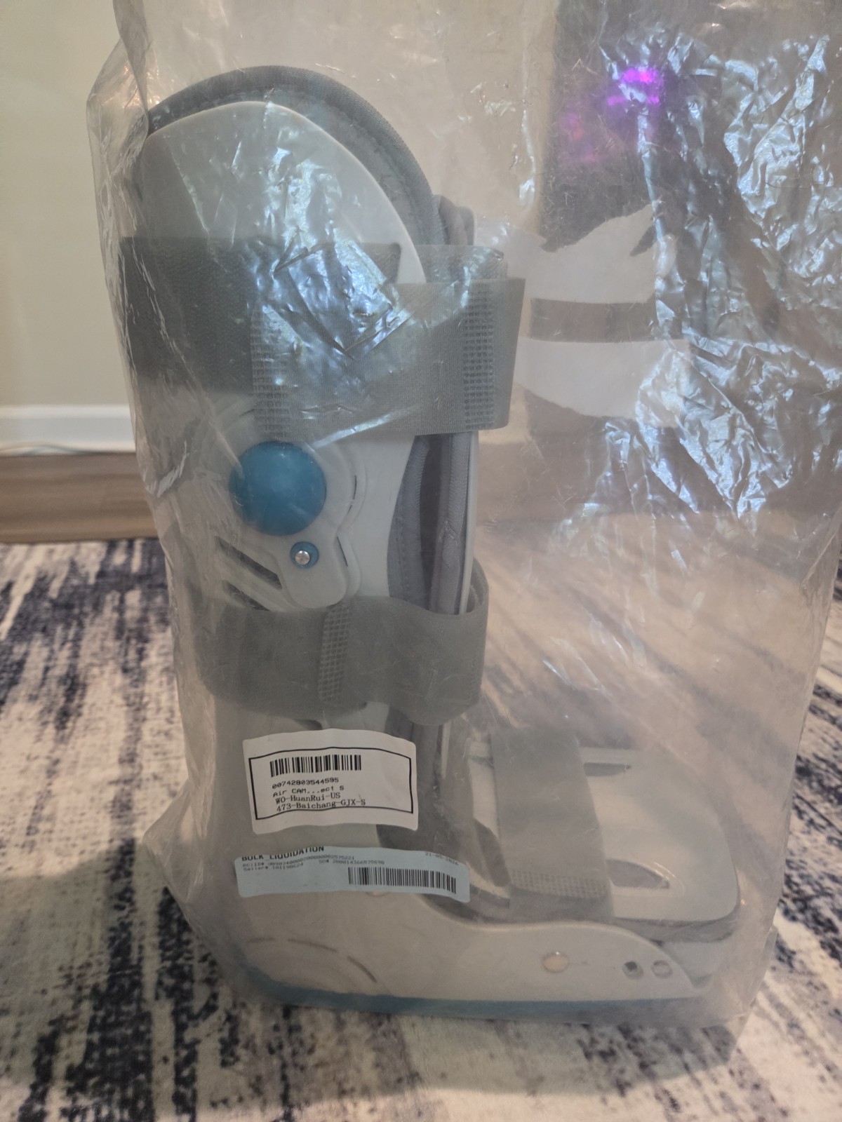 Air Walker Walking Boot Brace Gray Size S Immobilization w/ Instruction Manual