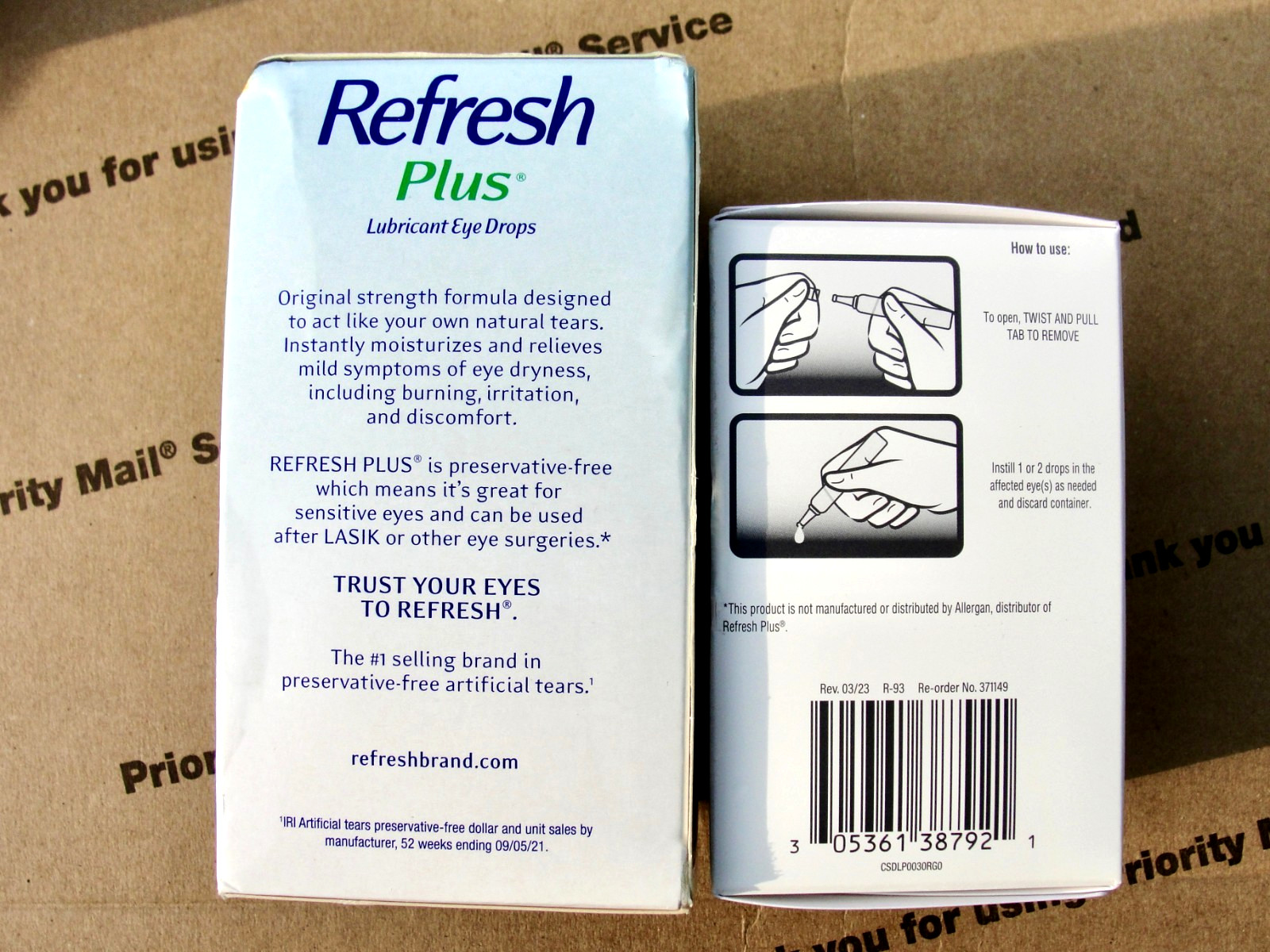 100 Refresh Plus and 120 Generic Rugby Eye Drops Equal to Refresh Plus 2028-2027