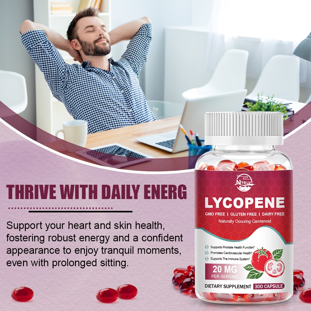 NTSLV Lycopene 20mg 300 Capsules Prostate Health & Antioxidant Support