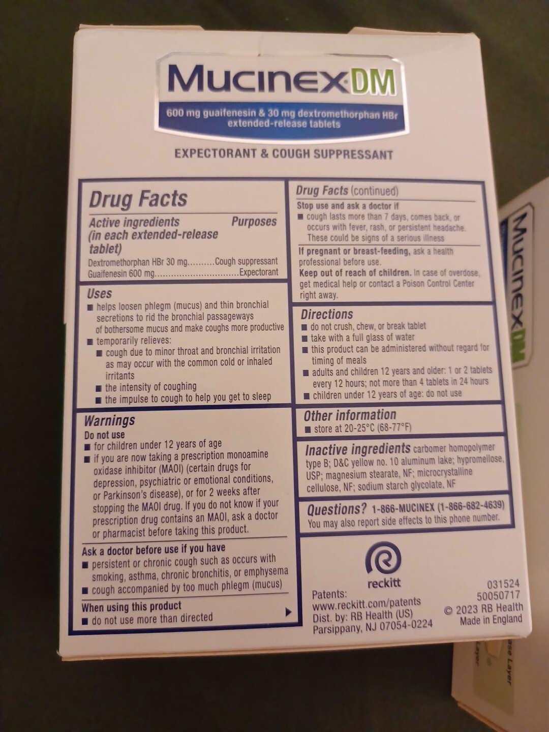 MUCINEX DM 12HR VALUE SIZE 80CT Expectorant &Cough Suppressant, 5/28 LAST 1!