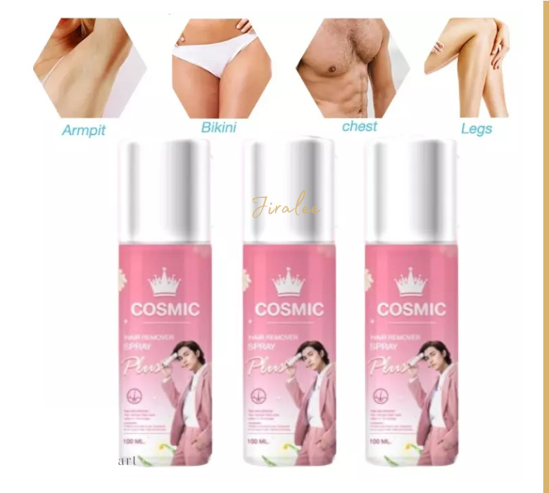 3 x Cosmic Hair Remover Mousse Natural extracts Arms Legs Chest Bikini 100ml.