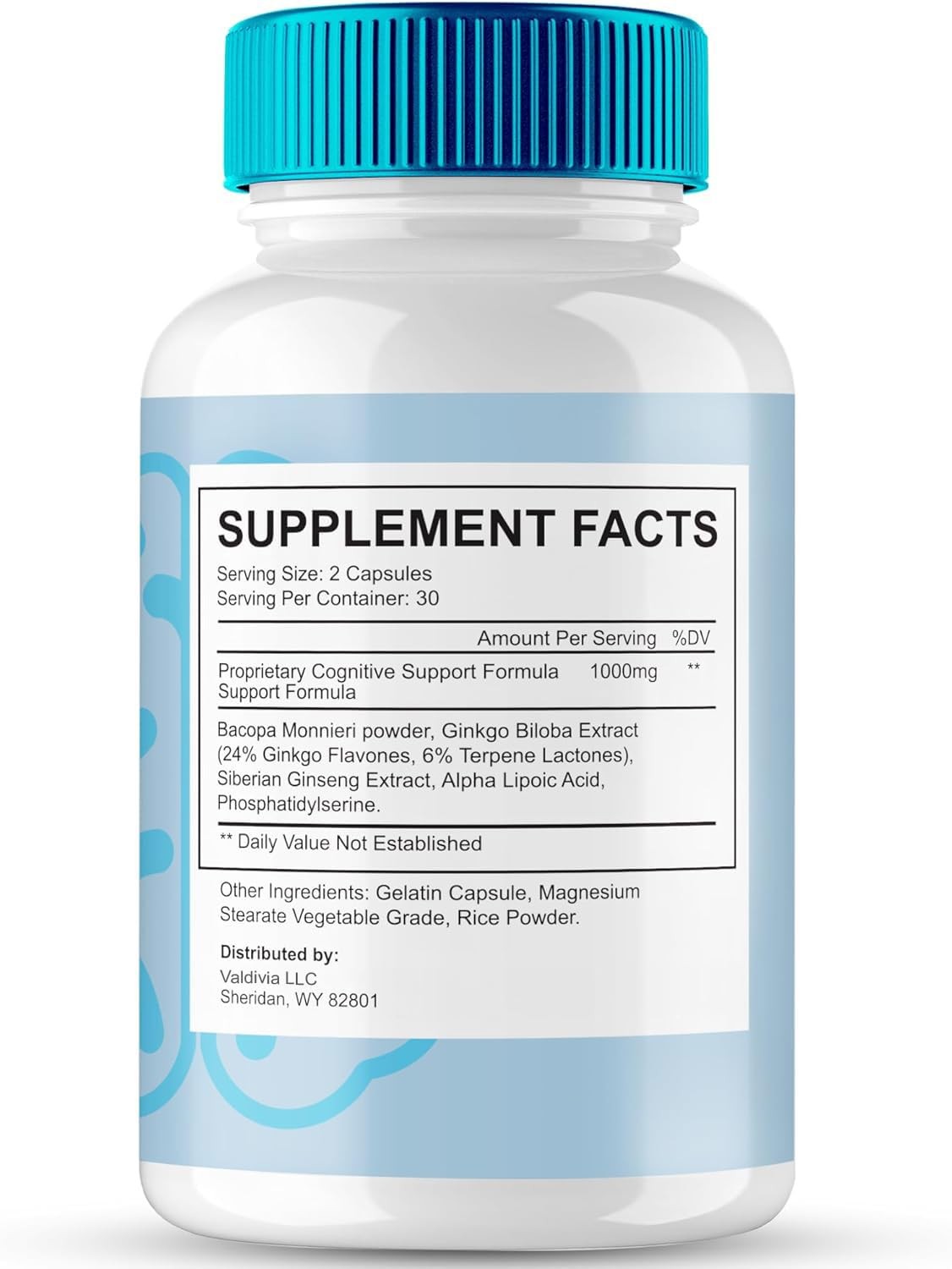 Brain Clear Memory Focus Supplement Capsules Nootropic Daily 1 Pack 60Ct
