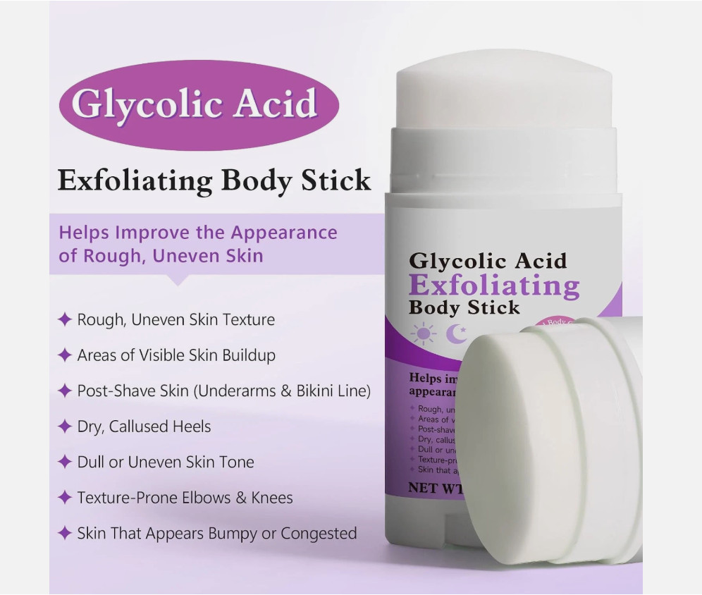 Glycolic Acid Exfoliating Body Stick with 7% AHA & 0.5% BHA – Solid Body Exfolia